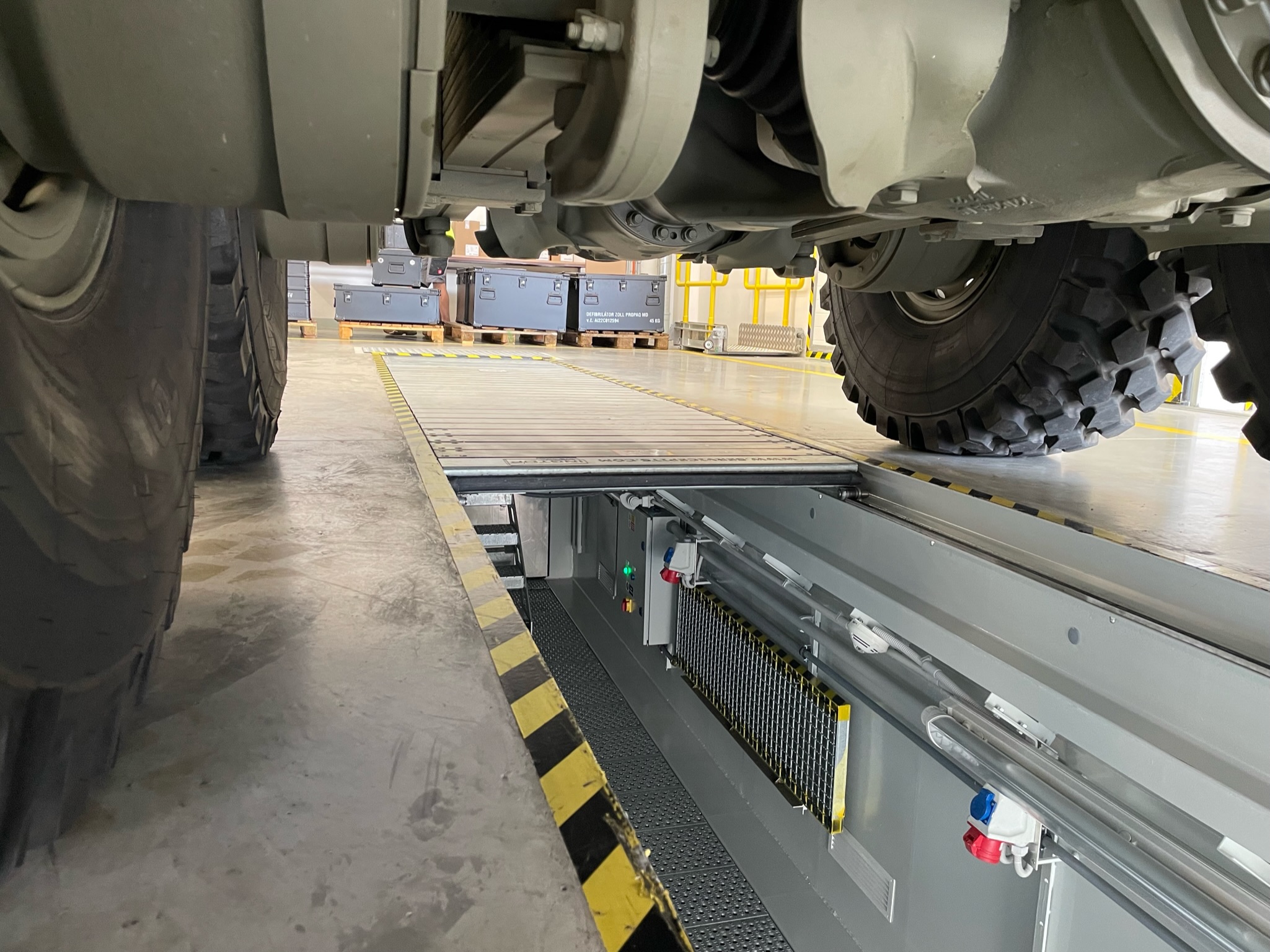 Detailansicht einer Nutzfahrzeuggrube
